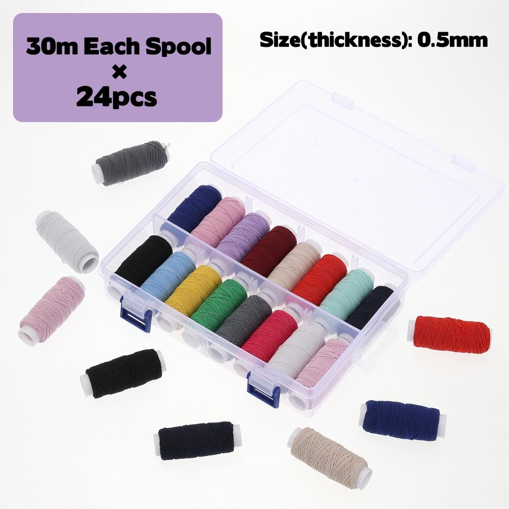 Elastic Sewing Thread for Sewing Machine, 0.5 mm Shirring Elastic Thread for ...
