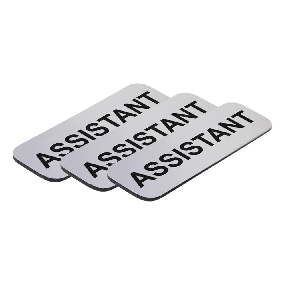 Assistant 1 x 3" Name Tag/Badge, (3 Pack)