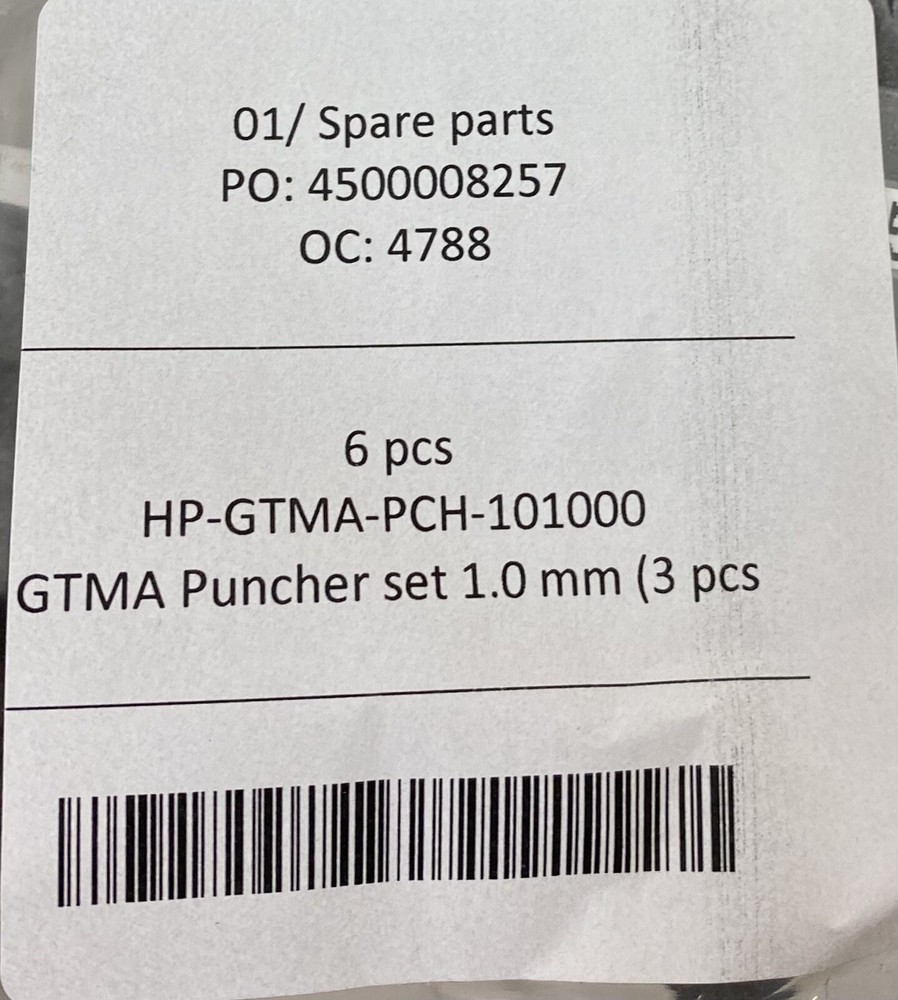 Puncher replacement set for TMA Grand Master, 1 mm