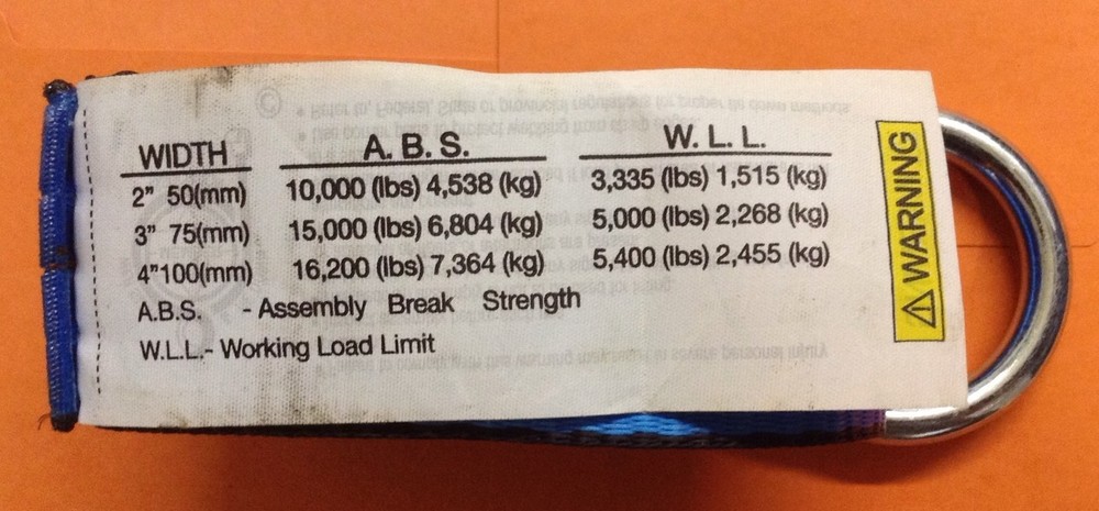 10 FT Lasso Strap Wheel Lift Tie Down BLUE