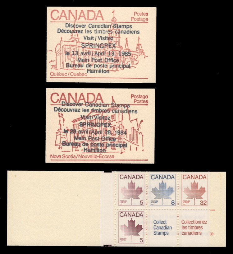 CANADA 1983 BOOKLETs #84a *** OVERPRINTED SPRINGPEX HAMILTON 1985 ***.