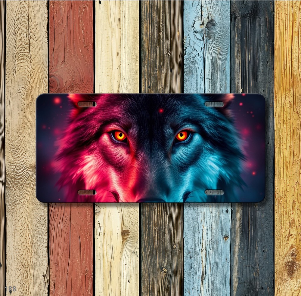 Unique Wolf License Plate Personalized Front Plate Birthday Gift