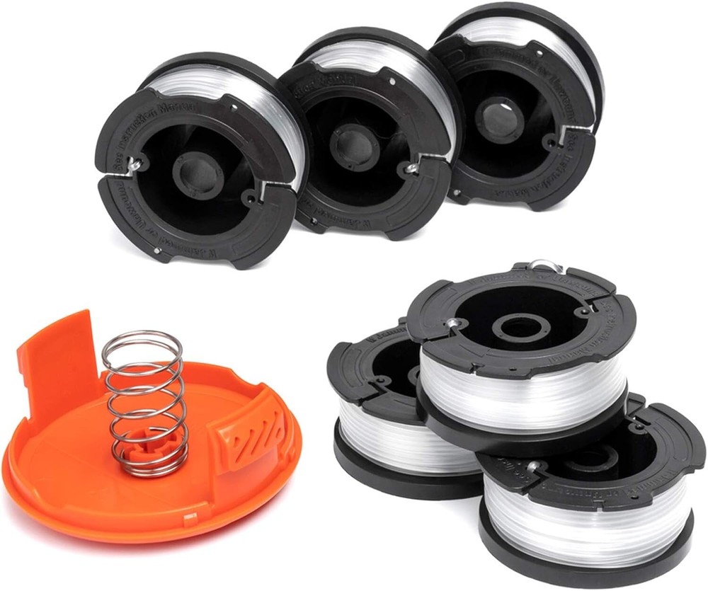 6-Pack For BLACK+DECKER AF-100-3ZP Replacement String Trimmer Line Spool & 1 Cap