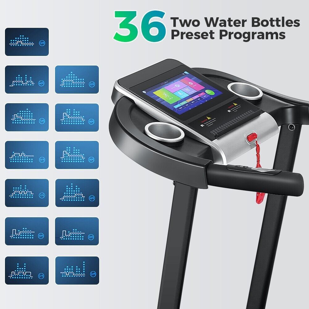 3.25HP Electric Folding Treadmill w/Incline & 10" Touchscreen, 36 Pre-Programs🏃