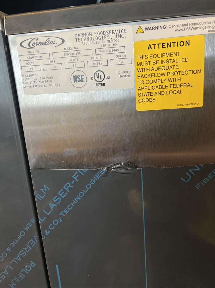 Cornelius Imd300-15a Ice Machine