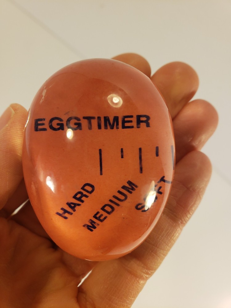 1 Vtg Egg Timer Color Changing Indicator Soft Medium and Hard Boiled Eggs Pink
