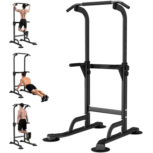 Power Tower Pull Up Dip Station Foldable, Pull Up Bar Station Black-04