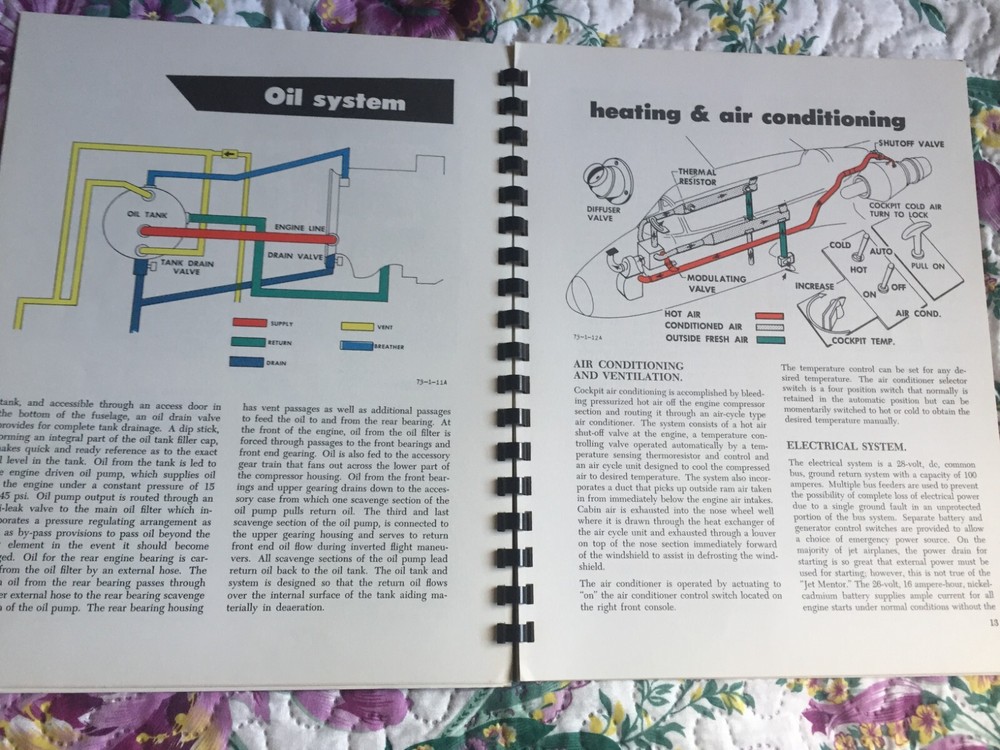 Beechcraft Jet Mentor rare original 1950's Pilot Flight Manual