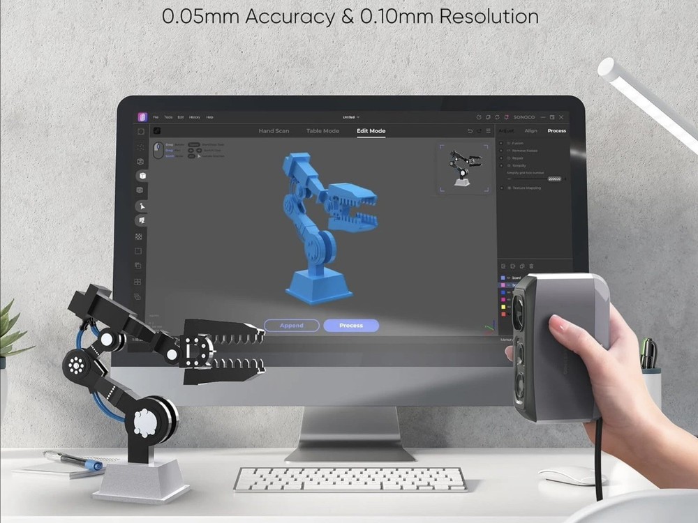3DMakerpro Moose Lite Pro 3D Scanner For 3D Printing 0.05mm Accuracy 10FPS Scan