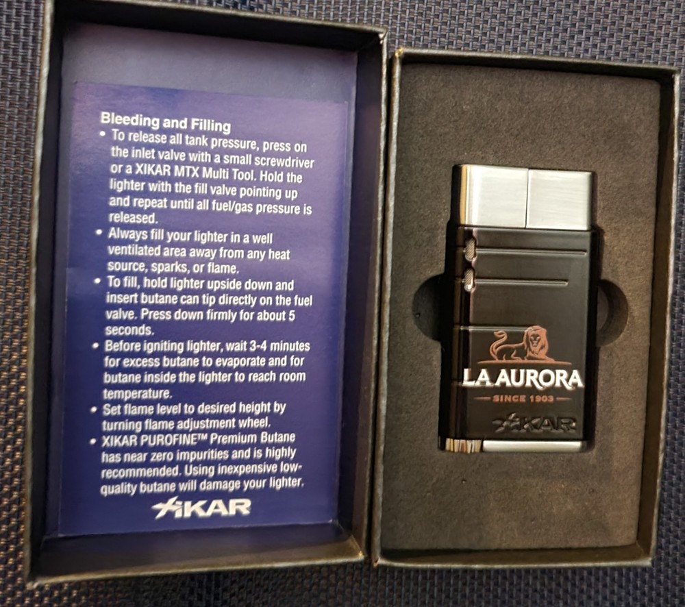 Xikar LIGHTER Linea LA Aurora Lion Cigar Lighter Butane single Flame Refillable