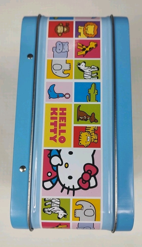 Hello Kitty Zoo Tin Lunch Box w/ handle 2012 Sanrio includes puzzle