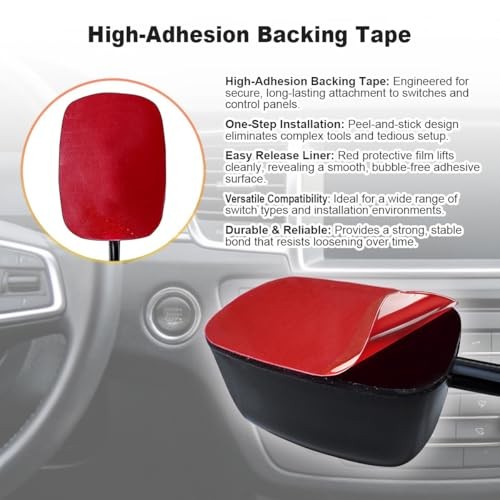 Universal Rocker Switch, Car DIY Switch Paste Type Rocker Switch ON/Off2V DC, 1