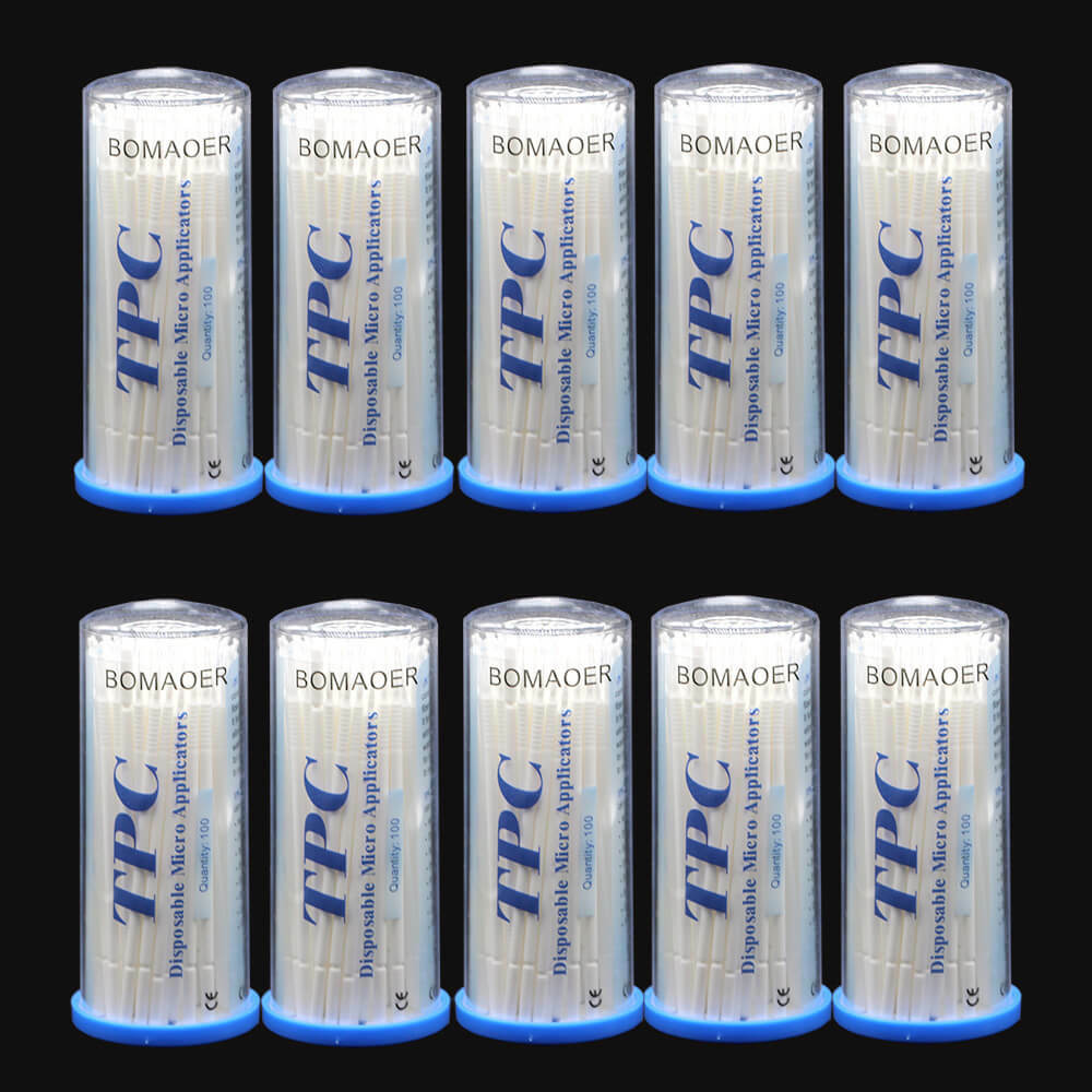 100pcs Disposable Micro Applicator Brushes, Dental Bendable Superfine Tip, White