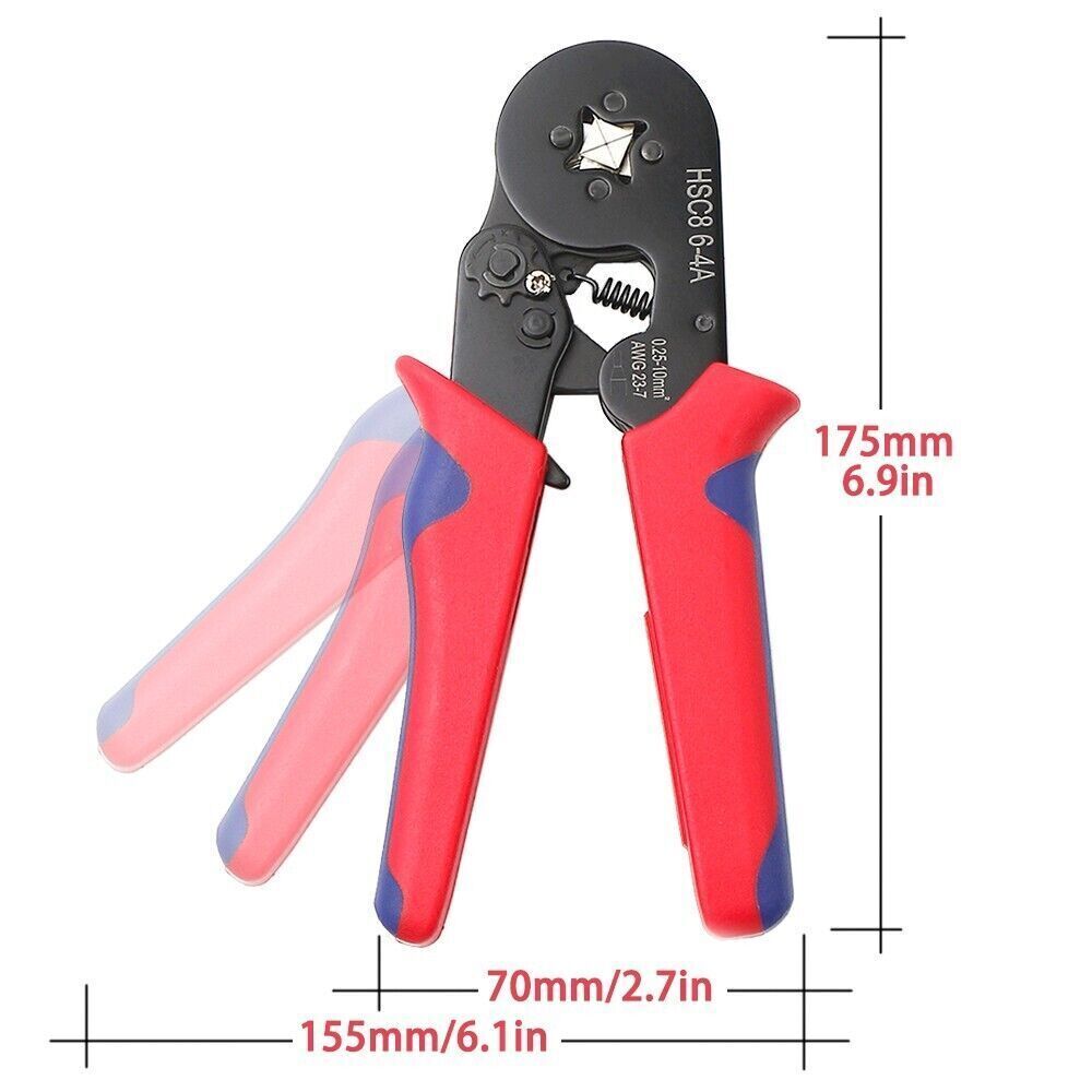 Cable Wire Electrical Terminals Ferrule Ratchet Crimper Plier Crimping Tool Kit