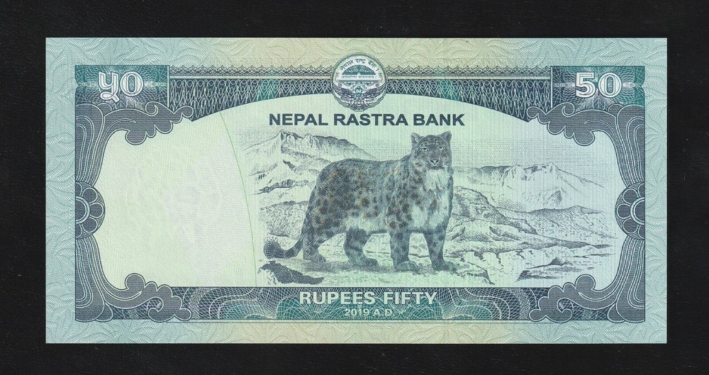 Nepal, 50 Rupees, 2019 P-79,  UNC Snow Leopard, Banknote