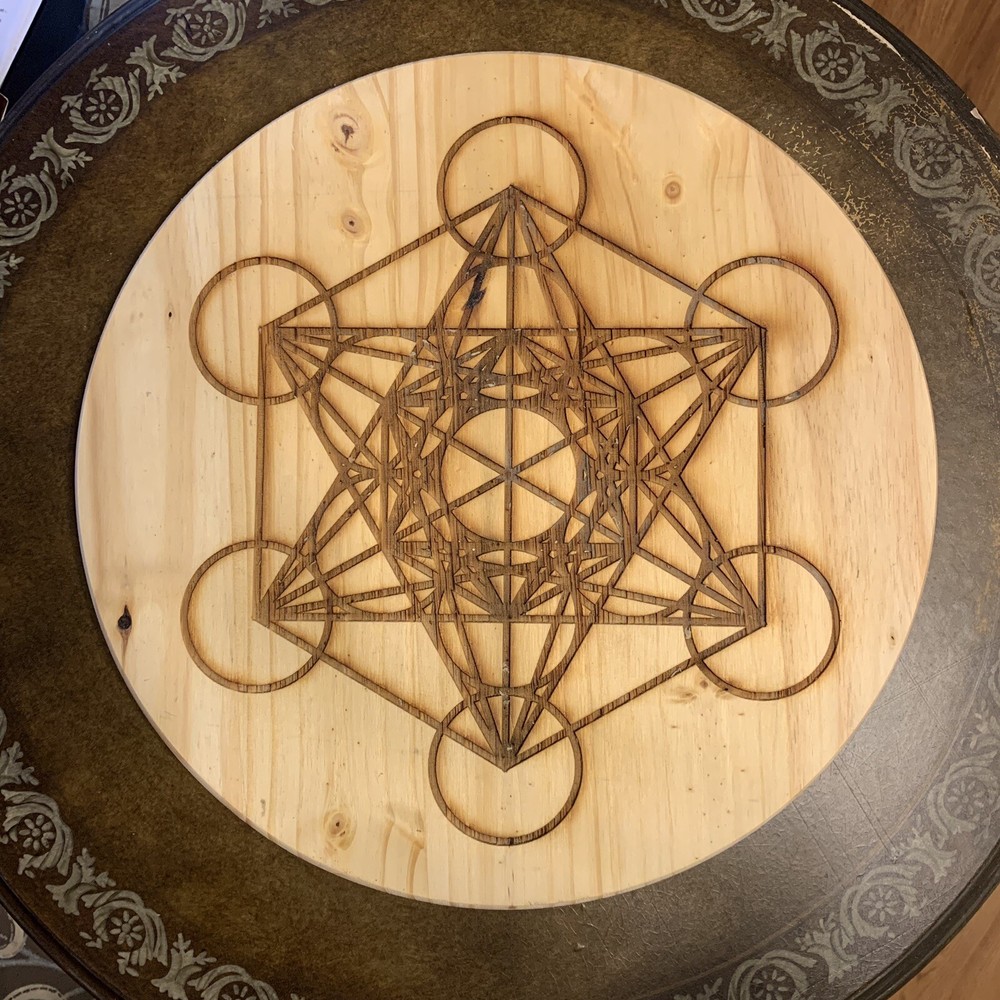 Large Laser Engraved Altar/crystal Grid - Sacred Geometry Metatron’s Cube