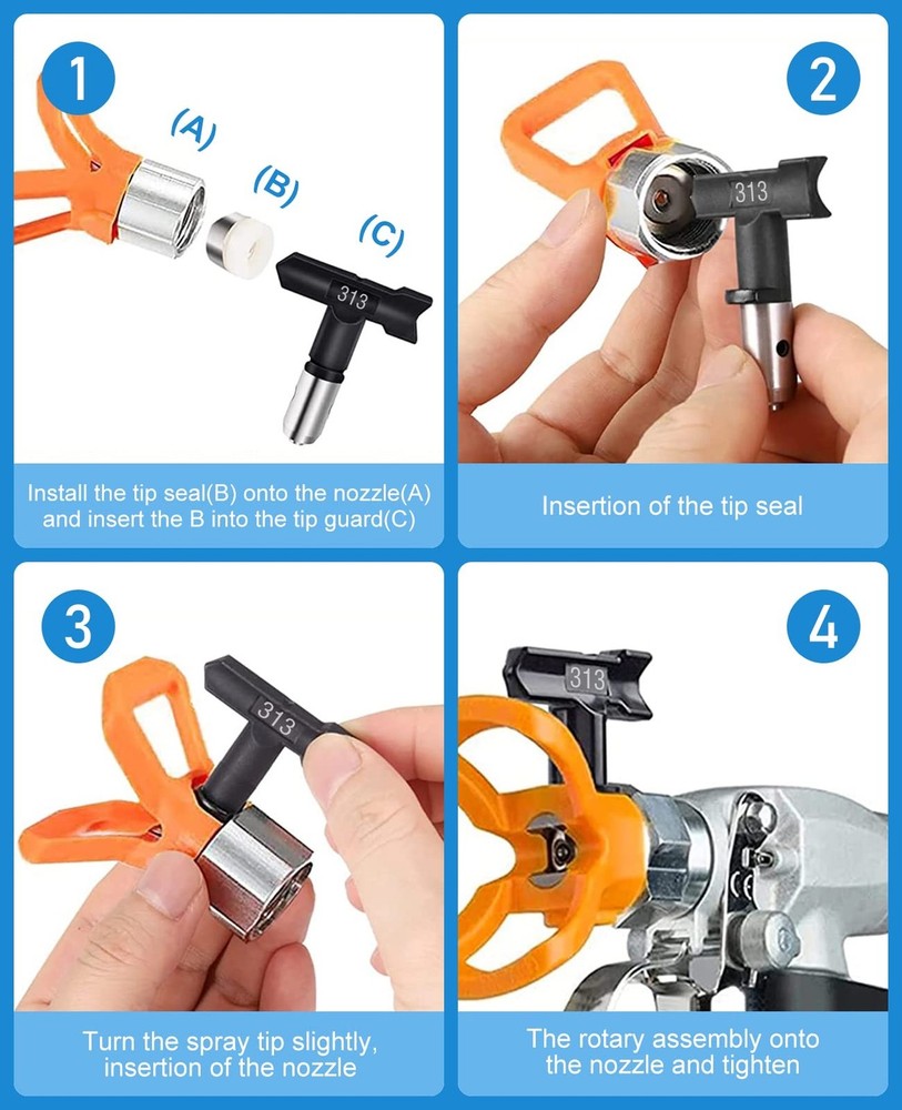Spray Nozzle Spray tip Reversible Spray Tips Airless Paint Sprayer Nozzle Tip...