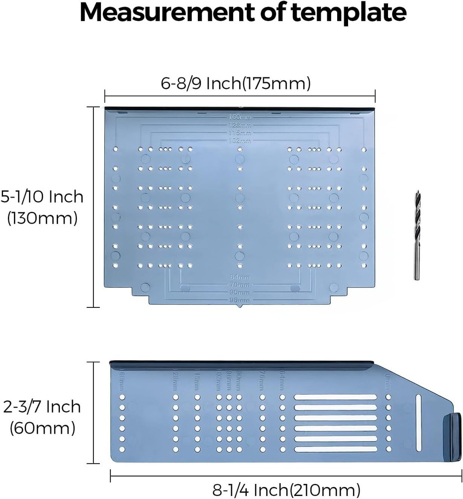 Clear Plastic Cabinet Handle Template with Drilling Guide - Accuracy Ensured