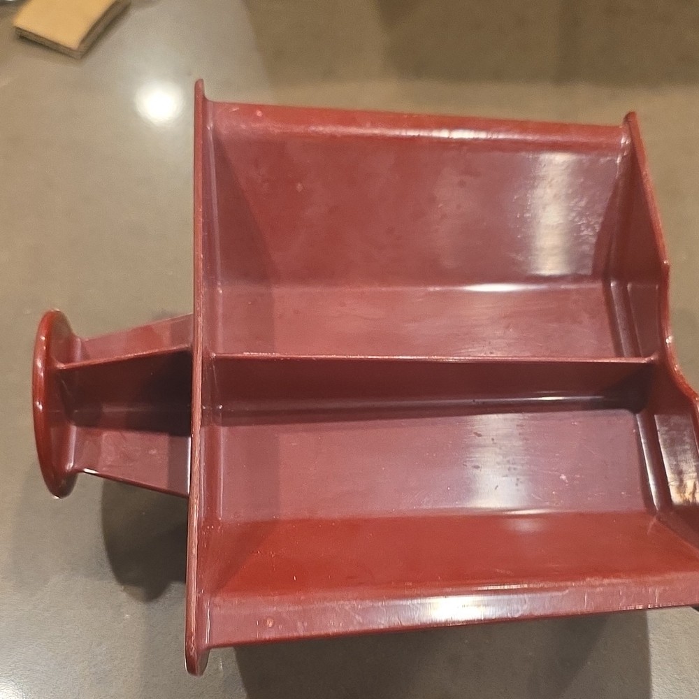 Red Plastic Commercial Food Processor Pusher Chute Dispenser Accessory Part