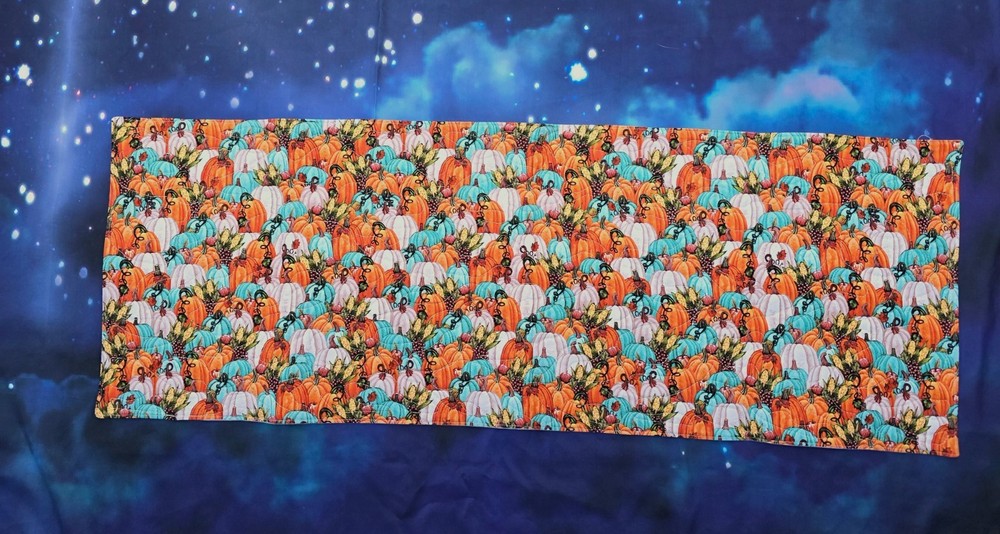 Handmade Quilted Table Runner Fall pumpkins Thanksgiving Corn grapes Autumn