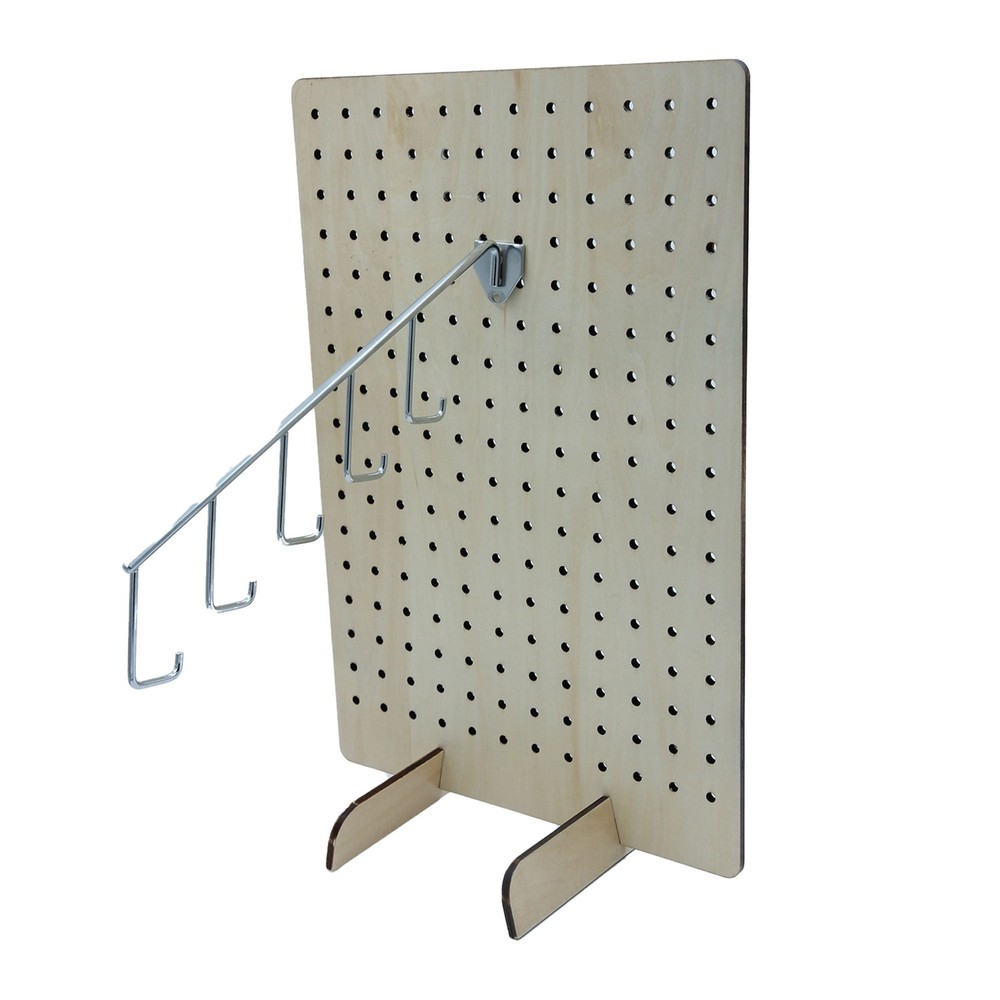 SSWBasics Chrome 5 J-Hook Waterfall for Pegboard - Pack of 5