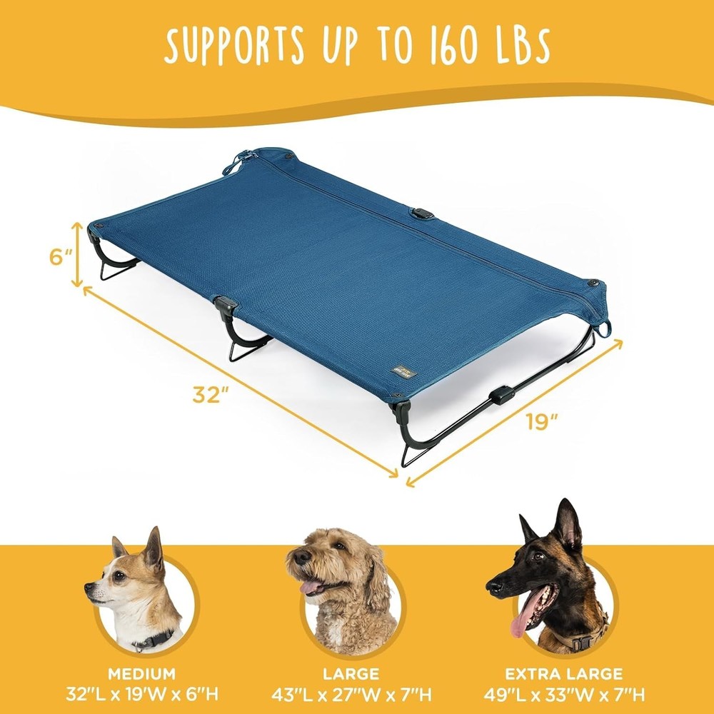 Daisy Folding Bed, Medium-Sized Foldable Elevated Pet Bed