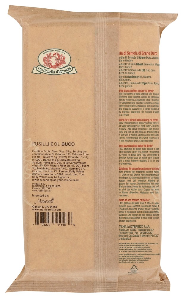 Rustichella d'Abruzzo Fusilli col Buco 17.6 oz
