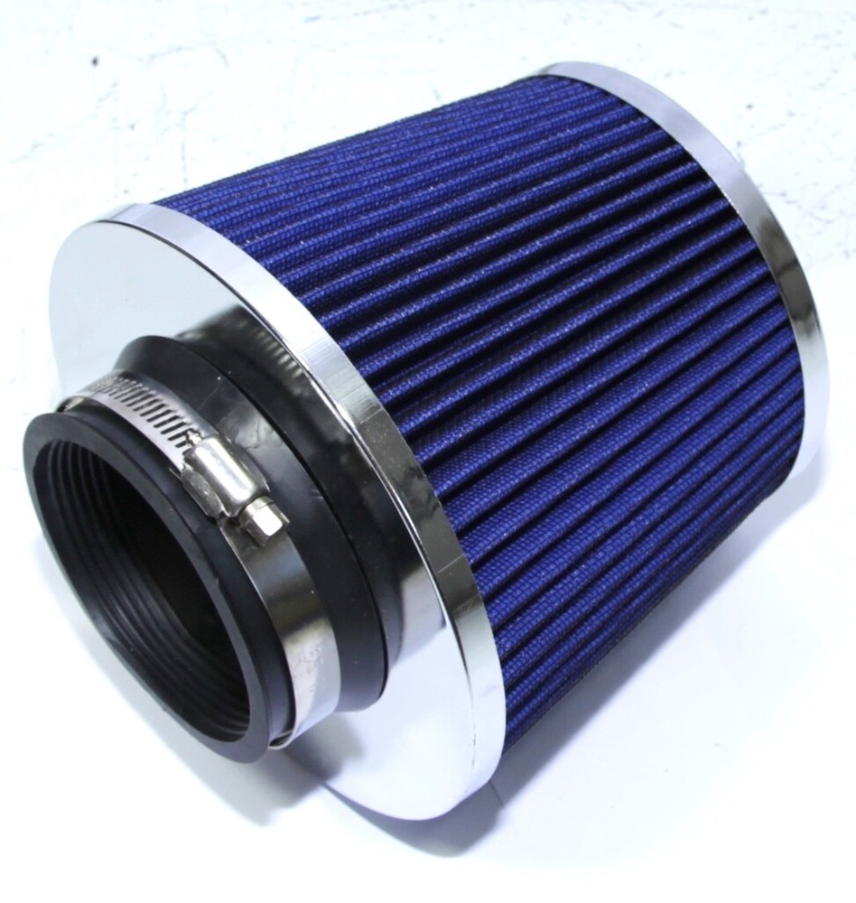 BLUE Universal 3" 76.2MM Open Top Cold Air Intake Filter Cone Dry Air Filter