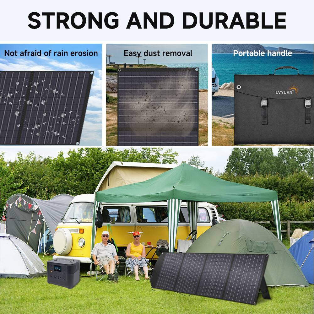120W 200W 300W 400W Portable Solar Panel for Solar Generators, Outdoor Camping