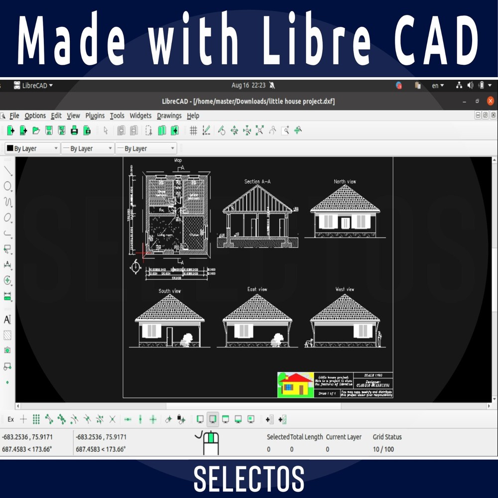 2024 Libre CAD 2D Design Software CD for Windows & Mac + PDFs Install, Manual