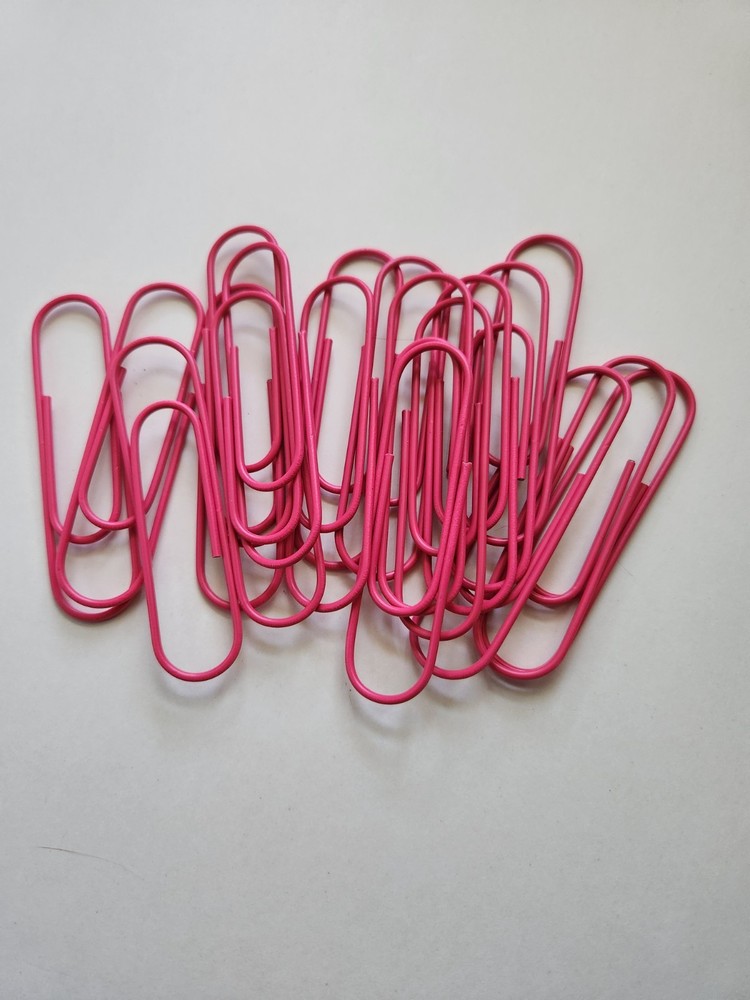 Jumbo Large 4" Pink Paperclips 19 pcs