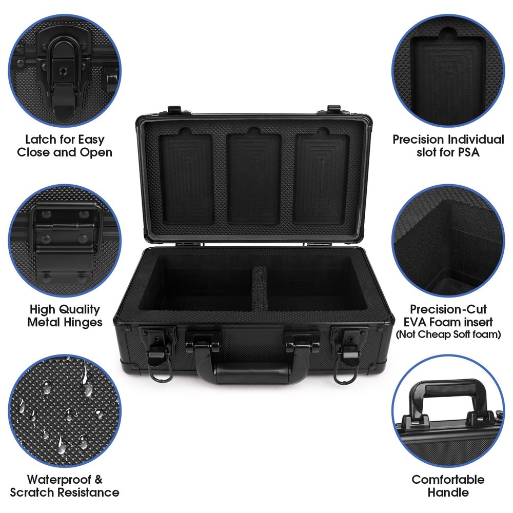 Graded Card Storage Box with 3-Display Slots – Slab Case with Display Laye