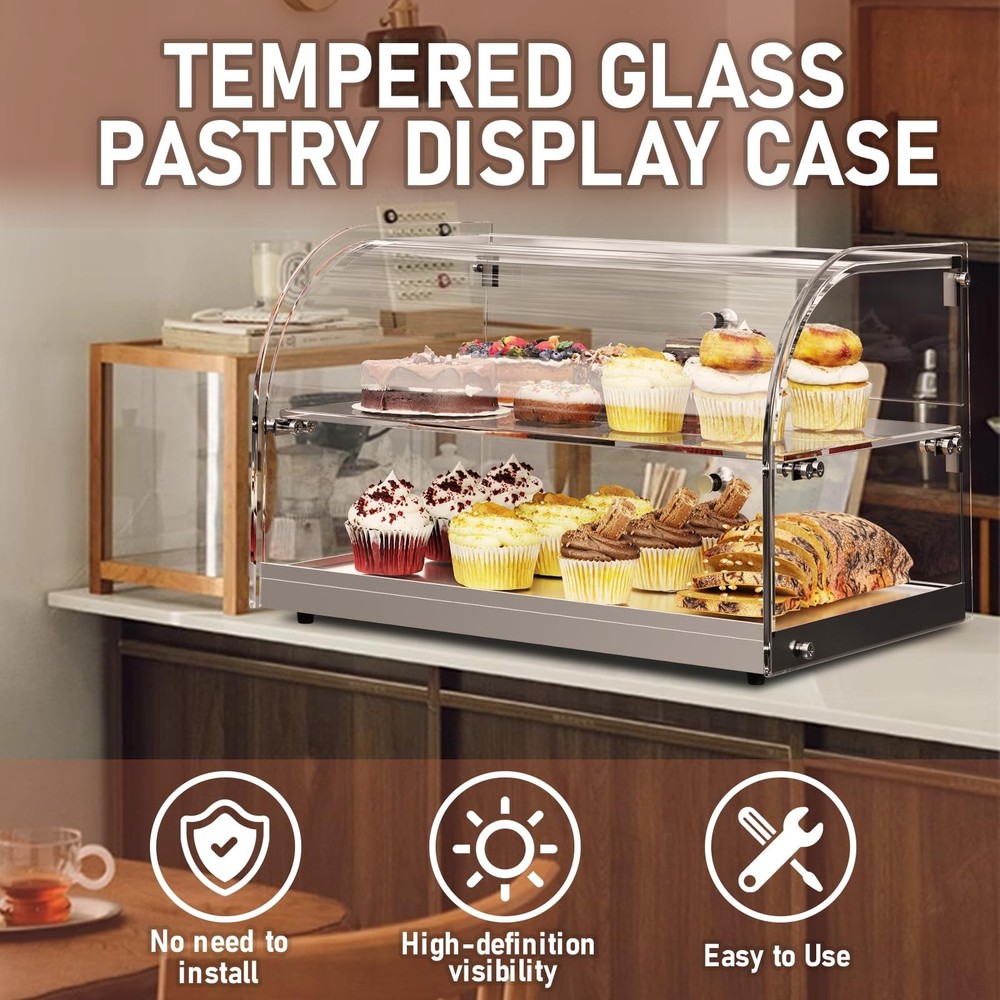 1.59 Cu.ft Malphi Large Pastry Display Case Countertop | Commercial Bakery Di...
