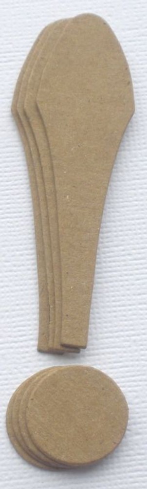 {4}  4" EXCLAMATION POINT - Punctuation Raw Bare Unfinished Chipboard Die Cuts
