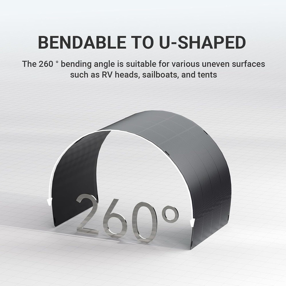 ALLPOWERS Flexible Solar Panel 200W 32V Monocrystalline Solar Panel for Camp