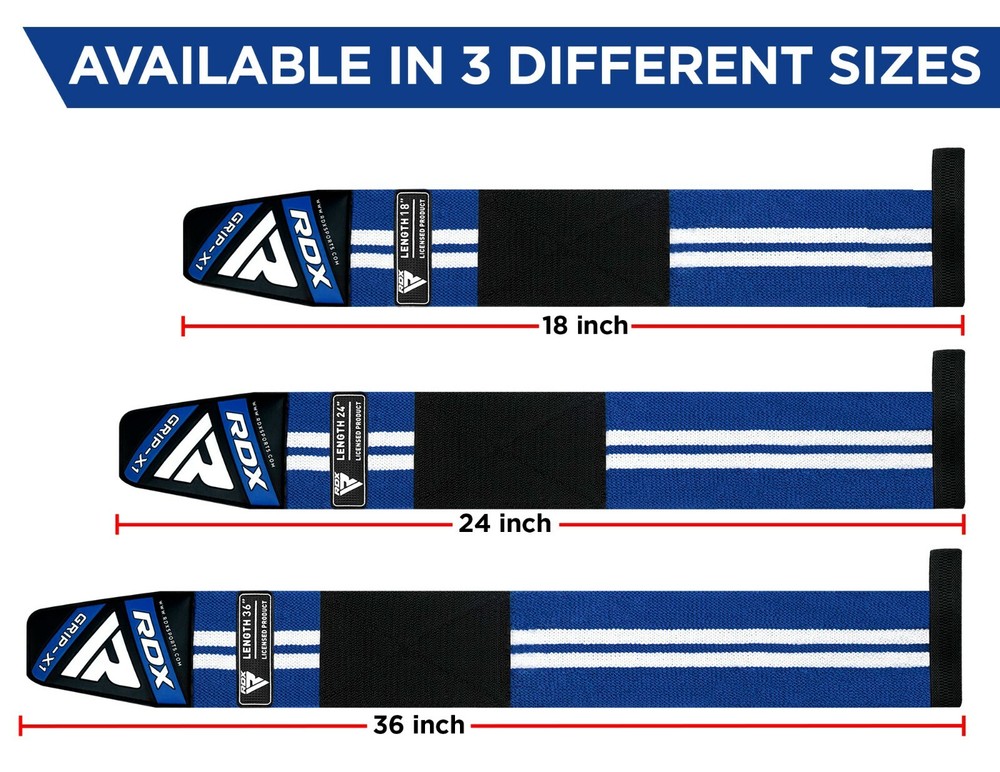 RDX Weight Lifting Wrist Strap Elasticated Gym Support Wraps Bodybuilding Grip