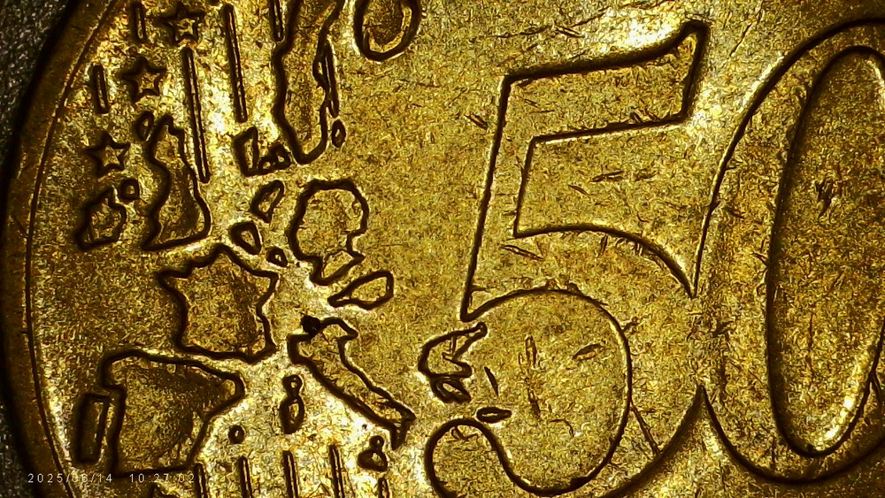 50 Cent Germany 2002 A – Error Coin (Double Rim, Weak Strike, Blurred Mintmark