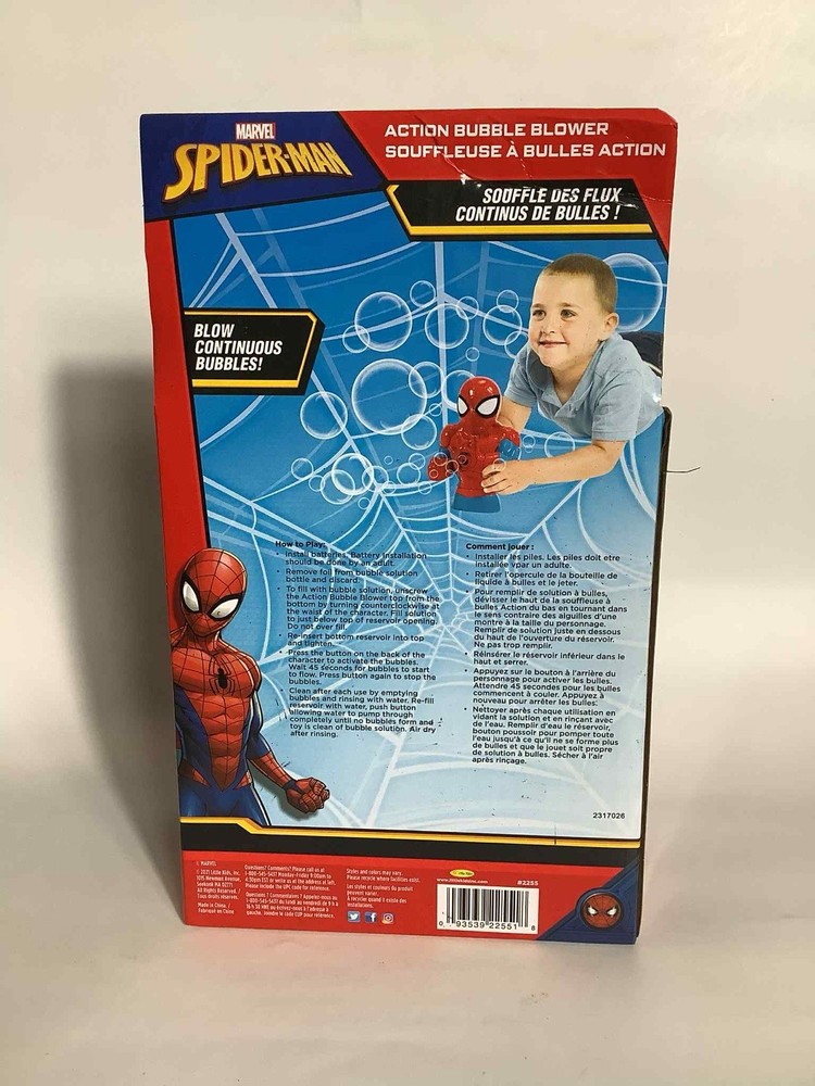Little Kids Marvel Spider-Man Action Bubble Blower Machine