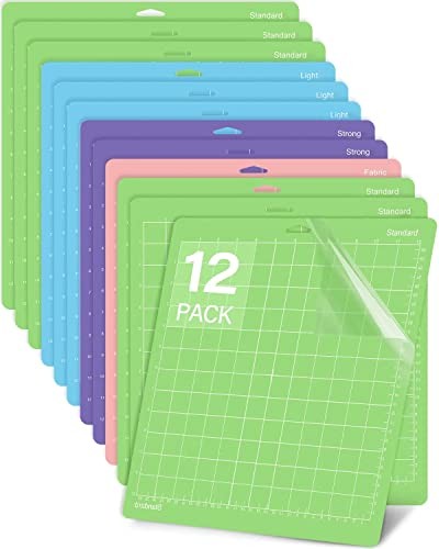 Cutting Mat 12 Pack 12x12, Compatible With Cricut Machine & Silhouette