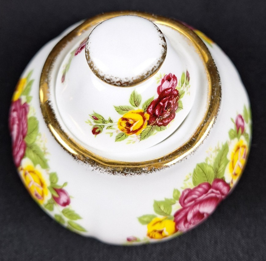 #887 Fine Bone China Cottage Rose Sugar Container