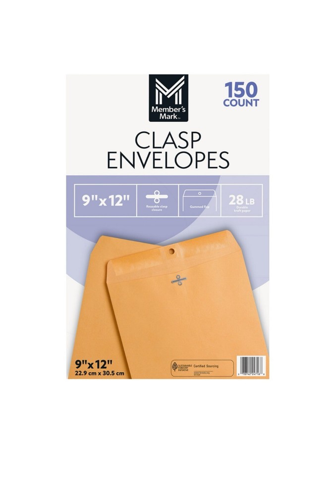 Member's Mark Security & Clasp Envelope #6 #9 #10