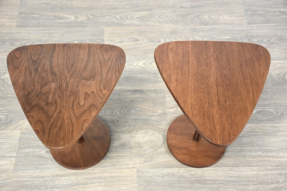 Walnut End Tables - A Pair Mid Century Modern