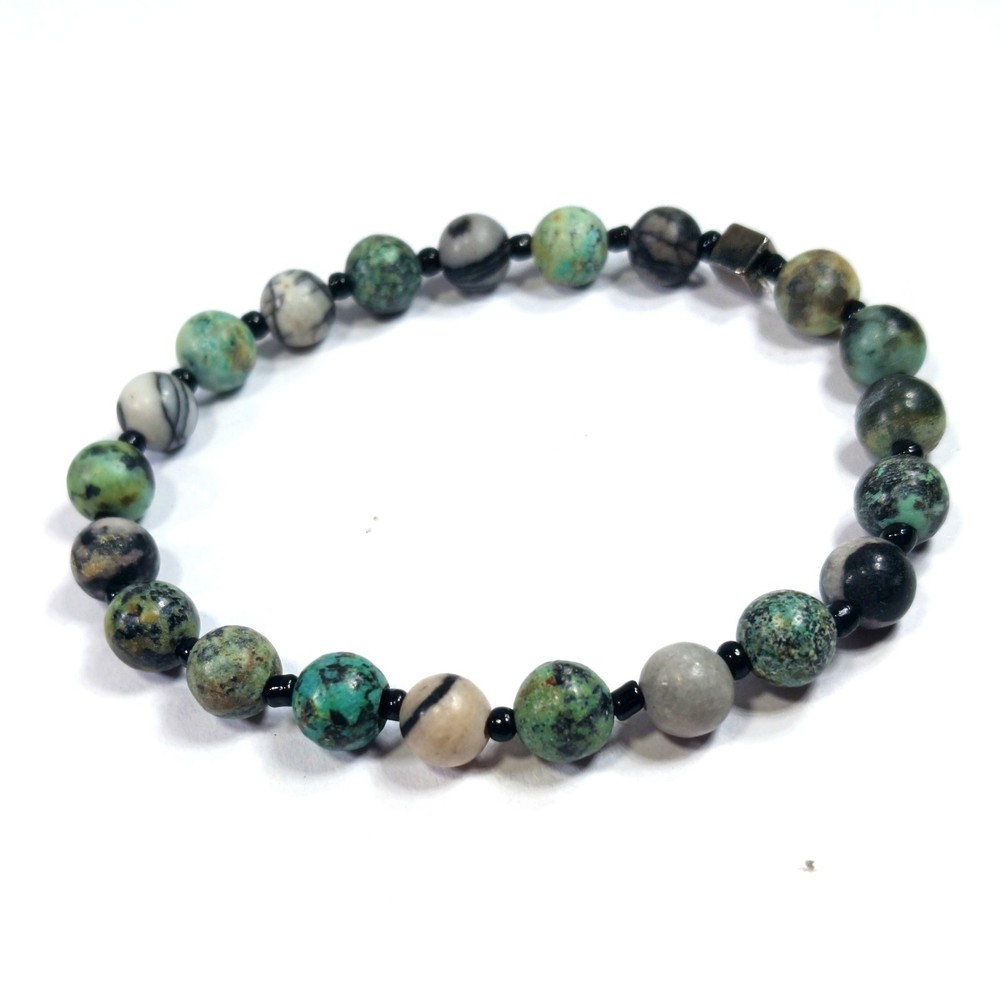 Boho Chic African Turquoise Stone Bead Bracelet