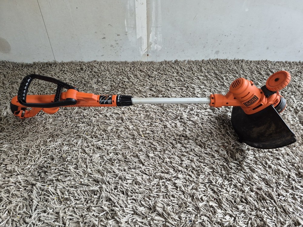 BLACK+DECKER Corded Electric String Trimmer Orange Black Adjustable Head