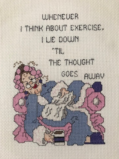 Aunt Tizzie  -  Completed Counted Cross Stitch Panel