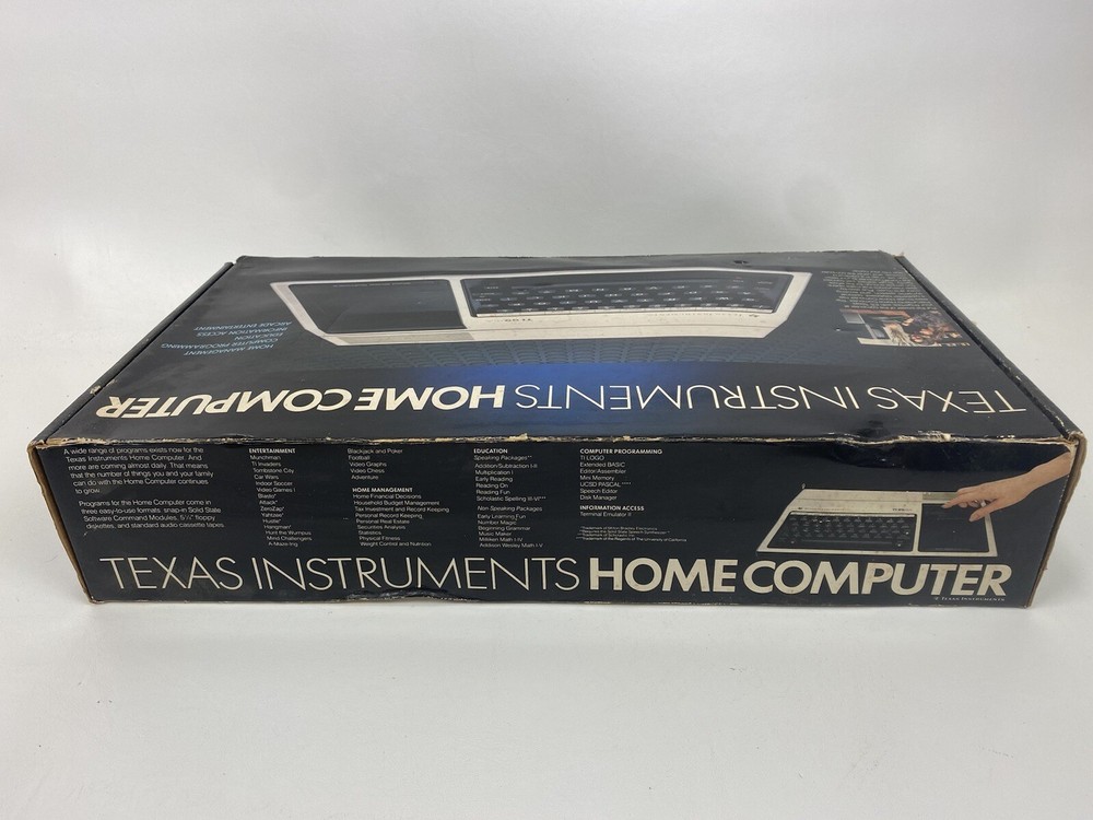 Texas Instruments Computer TI-99/4A Original Box Cords & Docs