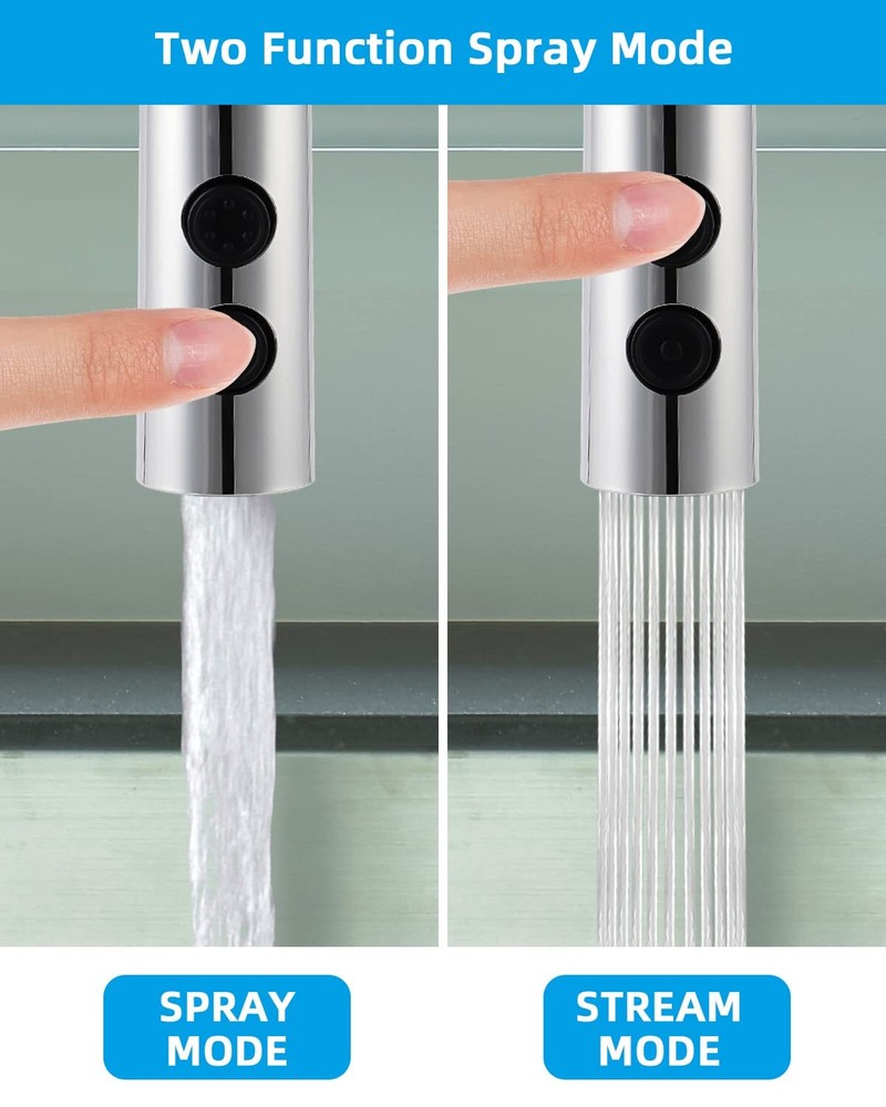 Kitchen Faucet Spray Head 2-Mode Pull Down Out Nozzle Sprayer Replacement Parts