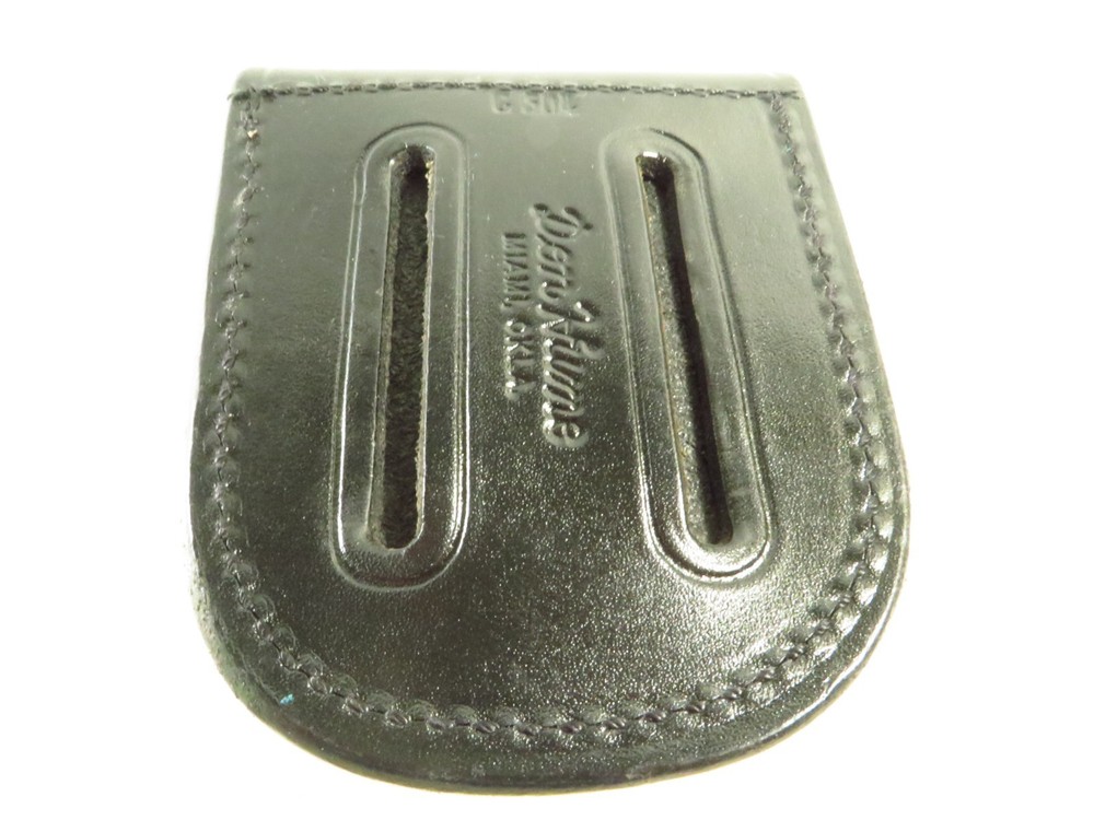 Don Hume C304 Plain Black Leather Cuff Case Regular Security and Hinged Handcuff