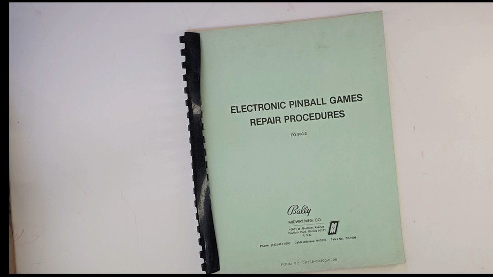1985 Bally Midway "Cybernaut" Complete Electrical & System Information Manual ..