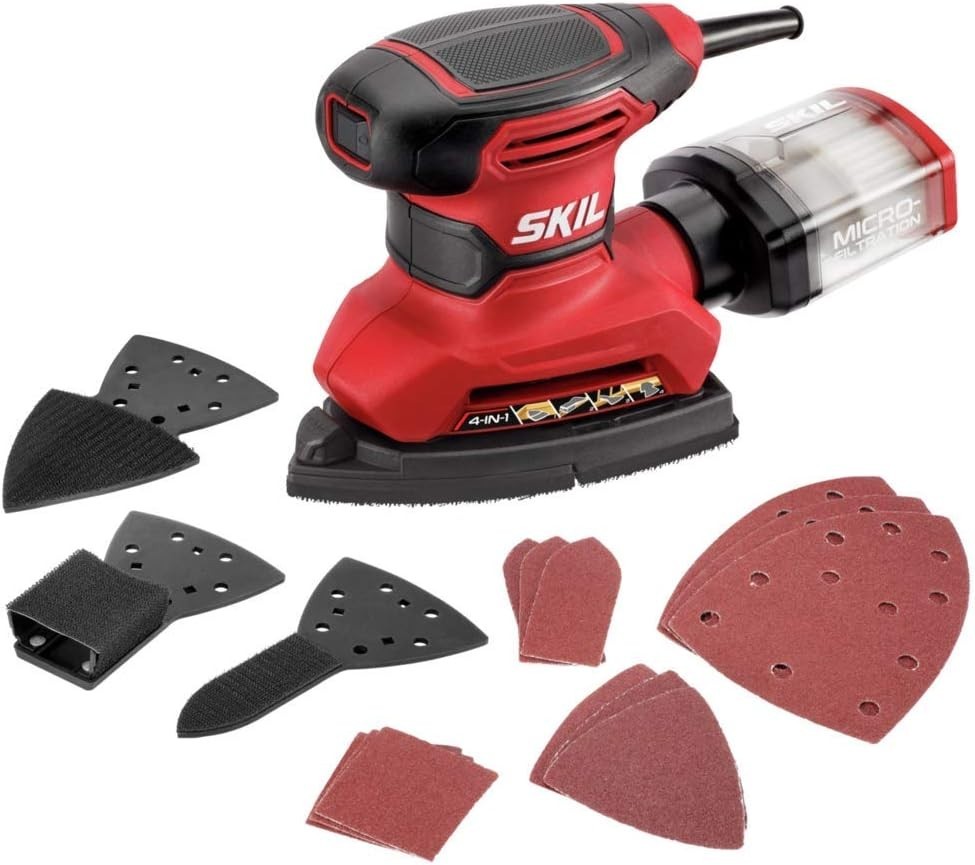 Corded Multi-Function Detail Sander - 1.2 Amp, Micro-Filter & 3 Attachments